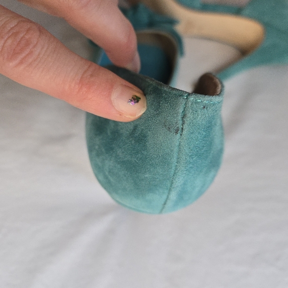 Tiziano Zorzan Teal Suede Bow Stiletto Pumps eu 40 us 9.5 Party Evening - Picture 10 of 14